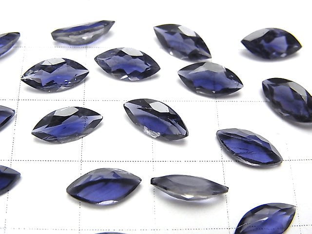 [Video]High Quality Iolite AAA Loose stone Marquise Faceted 10x5mm 5pcs