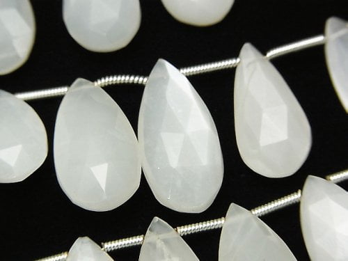 Faceted Briolette, Moonstone, Pear Shape Gemstone Beads