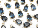 [Video]High Quality London Blue Topaz AAA Bezel Setting Pear shape Faceted 7x5mm 18KGP 1pc