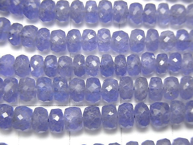 [Video] High Quality Tanzanite AAA Faceted Button Roundel half or 1strand beads (aprx.16inch / 40cm)