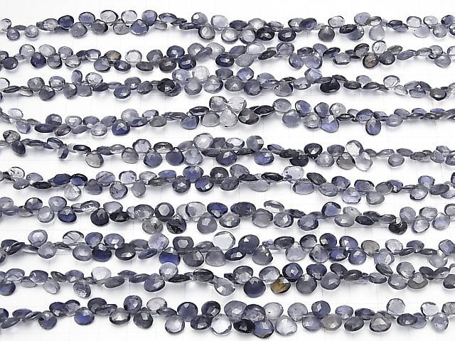 [Video] High Quality Iolite AA++ Chestnut  Faceted Briolette  1strand beads (aprx.7inch/18cm)