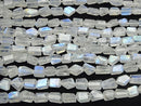 [Video] High Quality Rainbow Moonstone AAA- Faceted Nugget Size Gradation half or 1strand beads (aprx.15inch / 38cm)