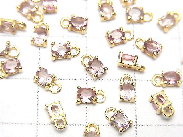 [Video]High Quality Pink Tourmaline AAA Bezel Setting Oval Faceted 4x3mm 4pcs