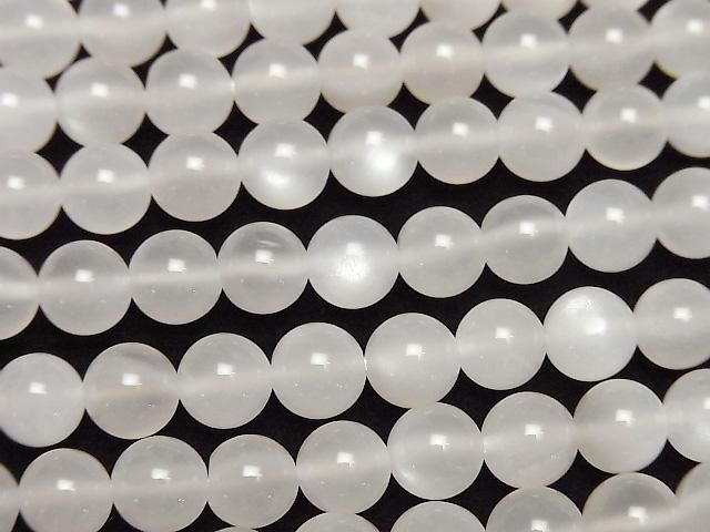[Video] White Moonstone AAA - Round 6mm half or 1-strand beads (approx. 15 inches/38 cm)