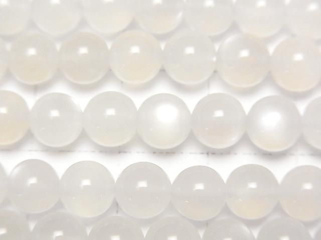 [Video] White Moonstone AAA - Round 6mm half or 1-strand beads (approx. 15 inches/38 cm)