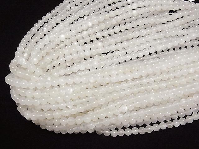 [Video] White Moonstone AAA - Round 6mm half or 1-strand beads (approx. 15 inches/38 cm)