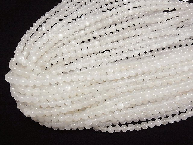 [Video] White Moonstone AAA- Round 6mm half or 1strand beads (aprx.15inch/38cm)