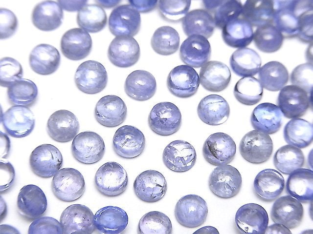 High Quality Tanzanite AA++ Round  Cabochon 4x4mm 10pcs