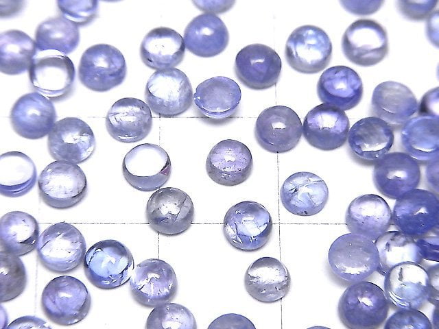 High Quality Tanzanite AA++ Round  Cabochon 4x4mm 10pcs