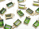 [Video]High Quality Chrome Diopside AAA Bezel Setting Rectangle Faceted 6x4mm 18KGP 1pc