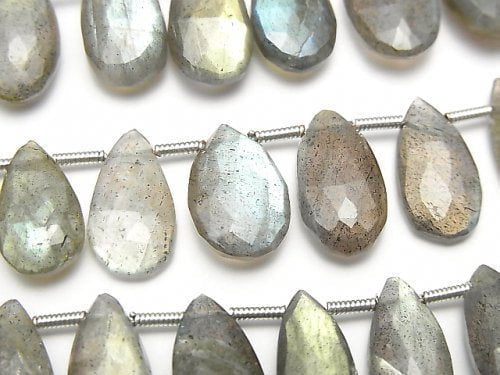 Faceted Briolette, Labradorite, Pear Shape Gemstone Beads