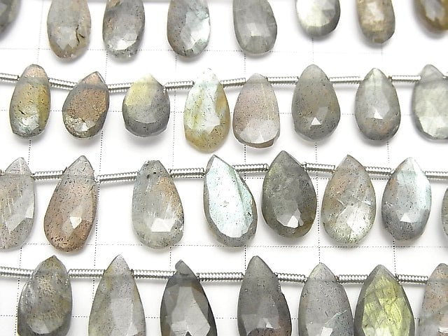 High Quality Labradorite AAA- Pear shape  Faceted Briolette  half or 1strand beads (aprx.8inch/20cm)