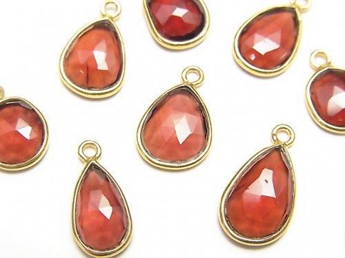 [Video] High Quality Mozambique Garnet AAA Bezel Setting Freeform Rose Cut [One Side] 18KGP 4pcs
