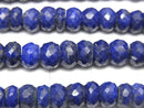 [Video] Lapislazuli AA++ Faceted Button Rondelle  half or 1strand beads (aprx.15inch/38cm)