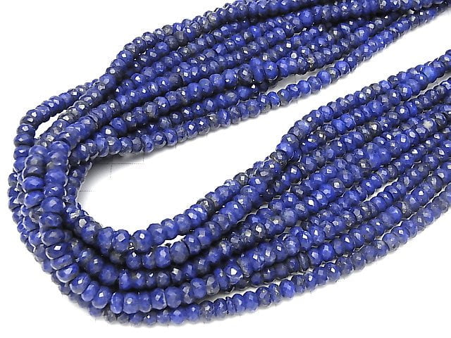 [Video] Lapislazuli AA++ Faceted Button Roundel  half or 1strand beads (aprx.15inch/38cm)