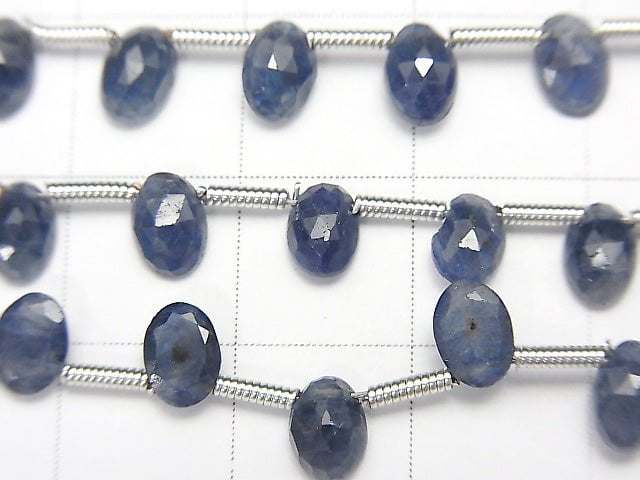 [Video] 1strand $39.99! High Quality Blue Sapphire AAA- Oval Rose Cut 6x4mm 1strand (22pcs).