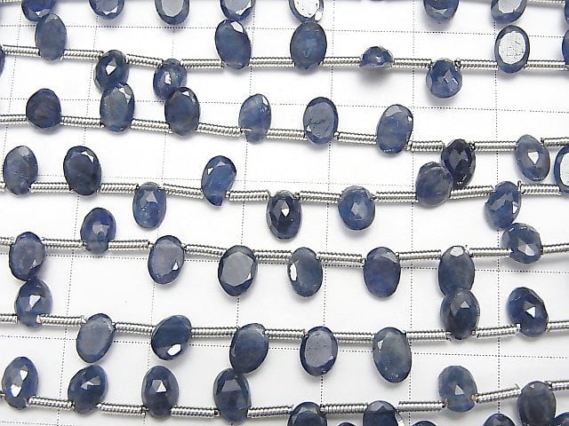 [Video] 1strand $39.99! High Quality Blue Sapphire AAA- Oval Rose Cut 6x4mm 1strand (22pcs).