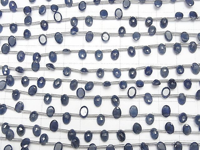 [Video] 1strand $39.99! High Quality Blue Sapphire AAA- Oval Rose Cut 6x4mm 1strand (22pcs).