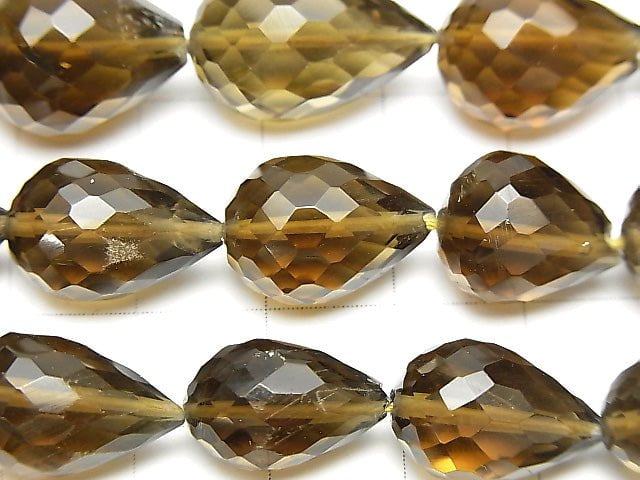 1strand $17.99High Quality Beer Crystal Quartz AAA- Vertical Hole Faceted Drop  1strand beads (aprx.7inch/18cm)