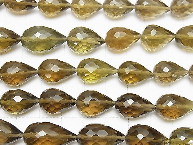 1strand $19.99High Quality Beer Crystal Quartz AAA- Vertical Hole Faceted Drop  1strand beads (aprx.7inch/18cm)