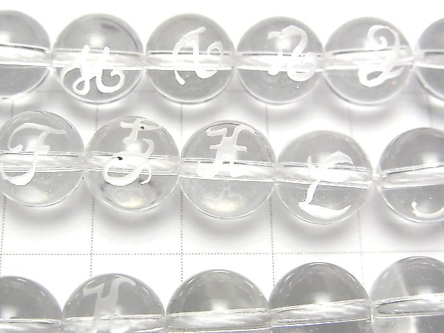 [Video] 1strand $19.99! Alphabet A-Z (cursive) Carving! Crystal AAA Round 10mm 1strand (26pcs ).