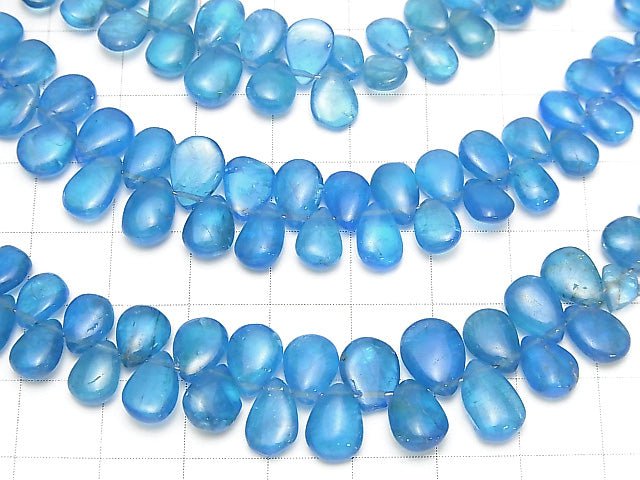 1strand $69.99! High Quality Neon Blue Apatite AAA- Pear shape (Smooth) 1strand beads (aprx.7inch / 18cm)