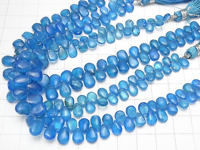 1strand $69.99! High Quality Neon Blue Apatite AAA- Pear shape (Smooth) 1strand beads (aprx.7inch / 18cm)