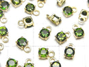 [Video]High Quality Chrome Diopside AAA Bezel Setting Round Faceted 4x4mm 18KGP 4pcs