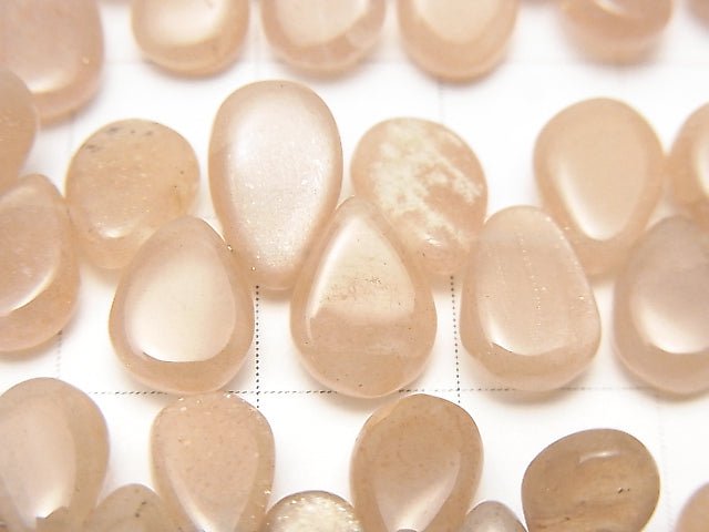 High Quality Peach Moonstone AAA- Pear shape (Smooth) half or 1strand beads (aprx.7inch / 18cm)