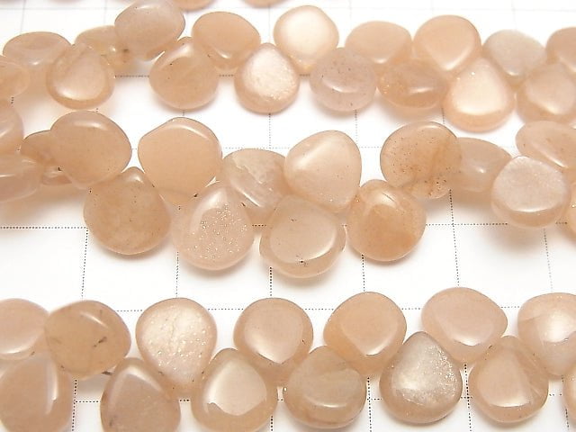 High Quality Peach Moonstone AAA- Chestnut (Smooth) half or 1strand beads (aprx.7inch / 18cm)