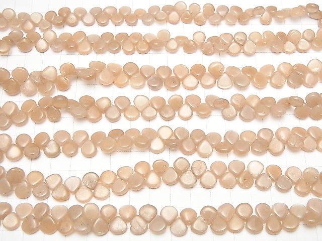 High Quality Peach Moonstone AAA- Chestnut (Smooth) half or 1strand beads (aprx.7inch / 18cm)