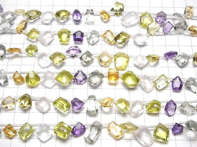 [Video]High Quality Mixed Stone AAA Fancy Shape Faceted half or 1strand (12pcs)