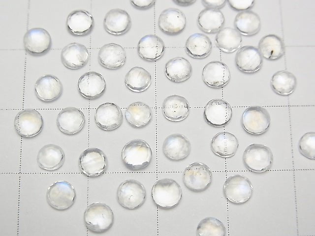 [Video] High Quality Rainbow Moonstone AAA- Round Rose Cut 4x4x2mm 4pcs $5.79!