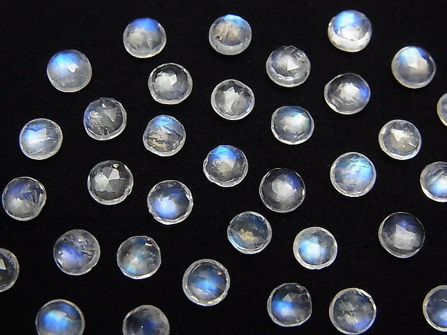 [Video] High Quality Rainbow Moonstone AAA- Round Rose Cut 4x4x2mm 4pcs $5.79!