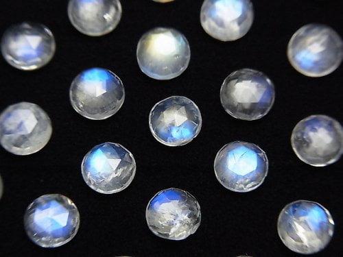 Rainbow Moonstone, Rose, Round Gemstone Beads