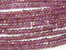 [Video] High Quality Rhodorite Garnet AAA- Small Size Faceted Button Rondelle 3x3x2mm 1strand beads (aprx.15inch / 36cm)