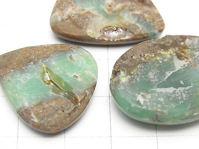 [Video] Base Rock included Chrysoprase AA+ Mix Shape Cabochon 3pcs $19.99!