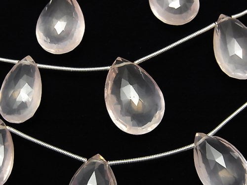 Faceted Briolette, Pear Shape, Rose Quartz Gemstone Beads