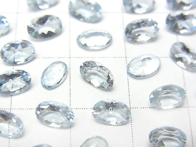 [Video]High Quality Aquamarine AAA Loose stone Oval Faceted 6x4mm 2pcs