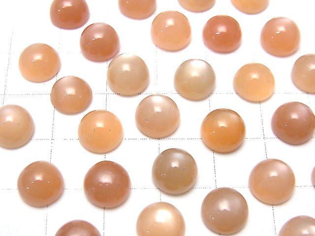 High Quality Orange Moonstone AAA- Round Cabochon 8x8mm 5pcs