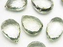Chestnut, Faceted Briolette, Green Amethyst, Pear Shape Gemstone Beads