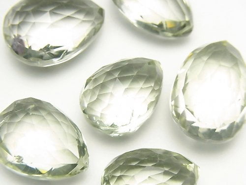 Chestnut, Faceted Briolette, Green Amethyst, Pear Shape Gemstone Beads