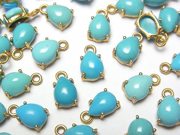 Bezel Setting, Pear Shape, Turquoise Gemstone Beads