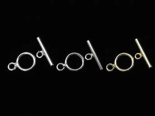 Silver925 Toggle (Smooth) 8mm Open Type [Pure Silver Finish][Rhodium Plated][18KGP] 1 Pair