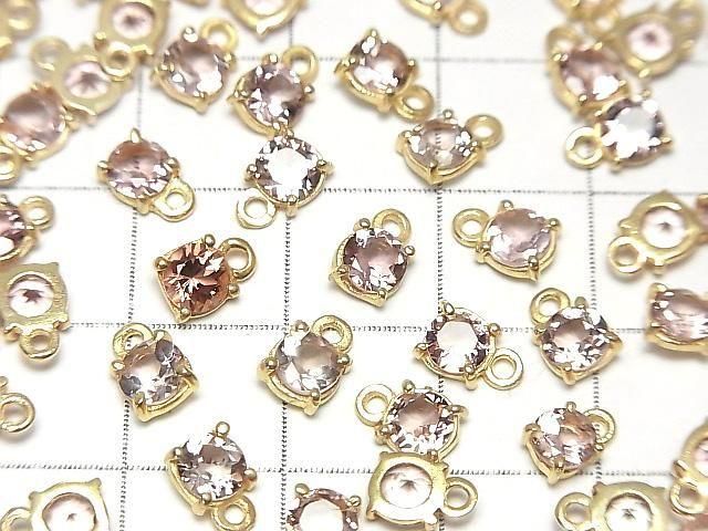 [Video]High Quality Pink Tourmaline AAA Bezel Setting Round Faceted 4.5x4.5mm 2pcs