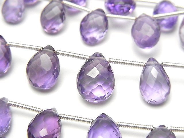 Amethyst, Faceted Briolette, Pear Shape Gemstone Beads