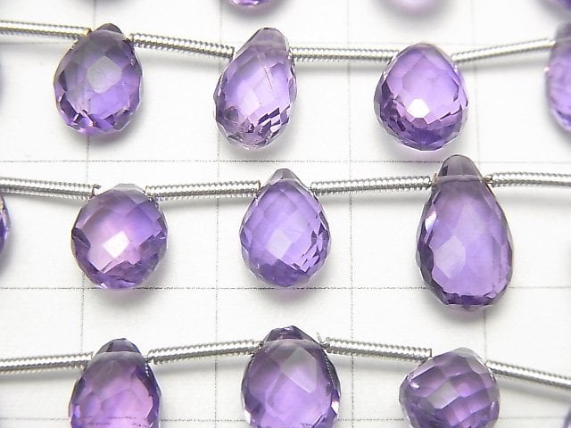 [Video] 1strand $24.99! High Quality Amethyst AAA Pear shape  Faceted Briolette  1strand (15pcs )