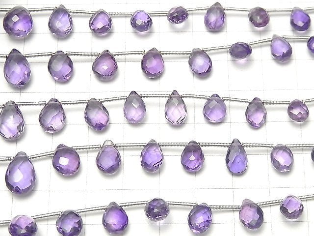 [Video] 1strand $24.99! High Quality Amethyst AAA Pear shape  Faceted Briolette  1strand (15pcs )