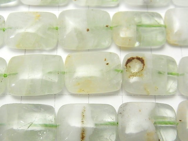 Green Fluorite Quartz Rectangle 16x12x6mm half or 1strand beads (aprx.15inch / 37cm)