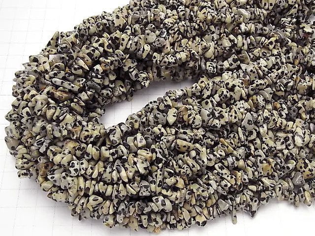 1strand $3.79! Dalmatian Jasper Chips (Small Nugget) 1strand beads (aprx.33inch / 82cm)